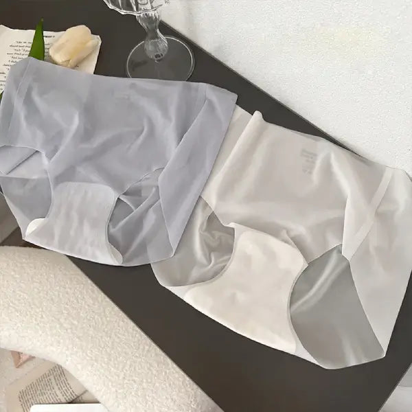 Ultra Thin Ice Silk Panties for Women - Leak Proof Non-Marking Invisible Breathable Sexy Briefs