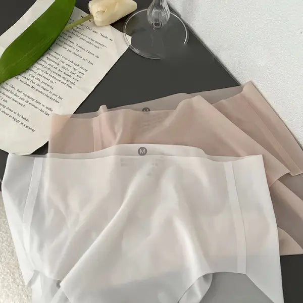 Ultra Thin Ice Silk Panties for Women - Leak Proof Non-Marking Invisible Breathable Sexy Briefs