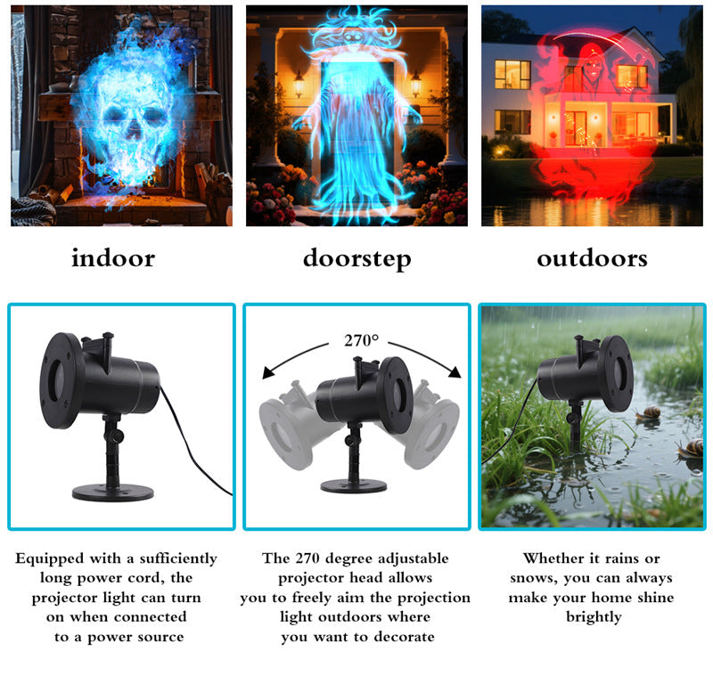 🎃 50% OFF TODAY! 32FT HD Halloween Projector Light – 10 Spooky Patterns to WOW Your Party 👻✨
