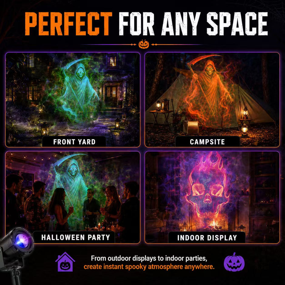 🎃 50% OFF TODAY! 32FT HD Halloween Projector Light – 10 Spooky Patterns to WOW Your Party 👻✨