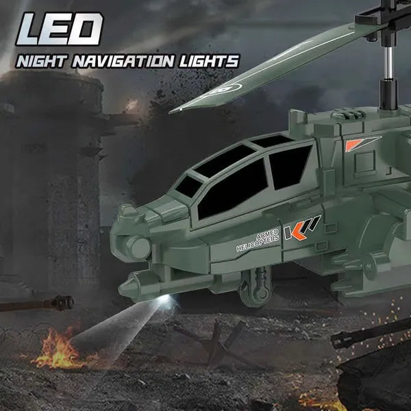 3.5 Channel Military RC Helicopters with LED Light, Altitude Hold, One Key Take Off/Landing