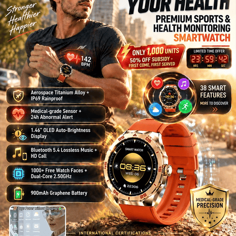 Stylish multi-functional sports monitoring watch