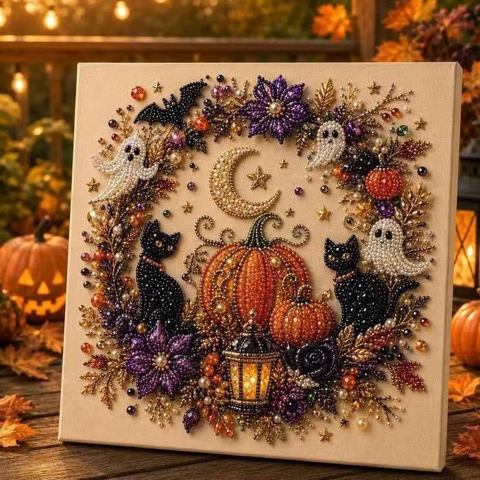 Spooky Cute Ghost Pearl Diamond Painting Kit – 8