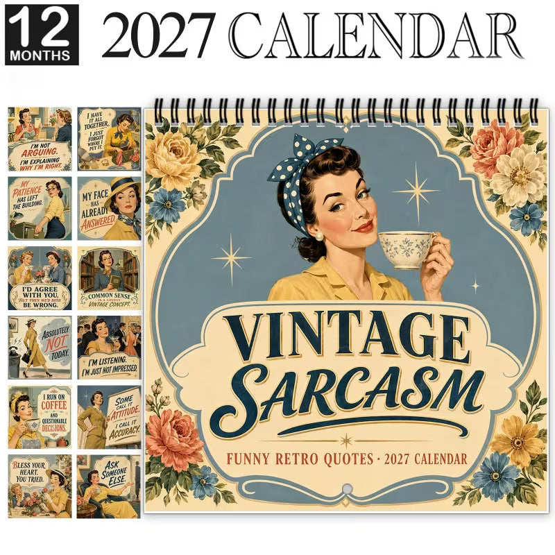 🔥Black Friday Deal｜2027 Fun Retro-Style Satirical Wall Calendar