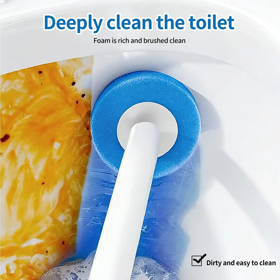 Toilet Scrubber Kit with Self-Cleaning Disposable Pads – No Pre-Rinse, No Mess, No Odor , Simplifies Bathroom Hygiene