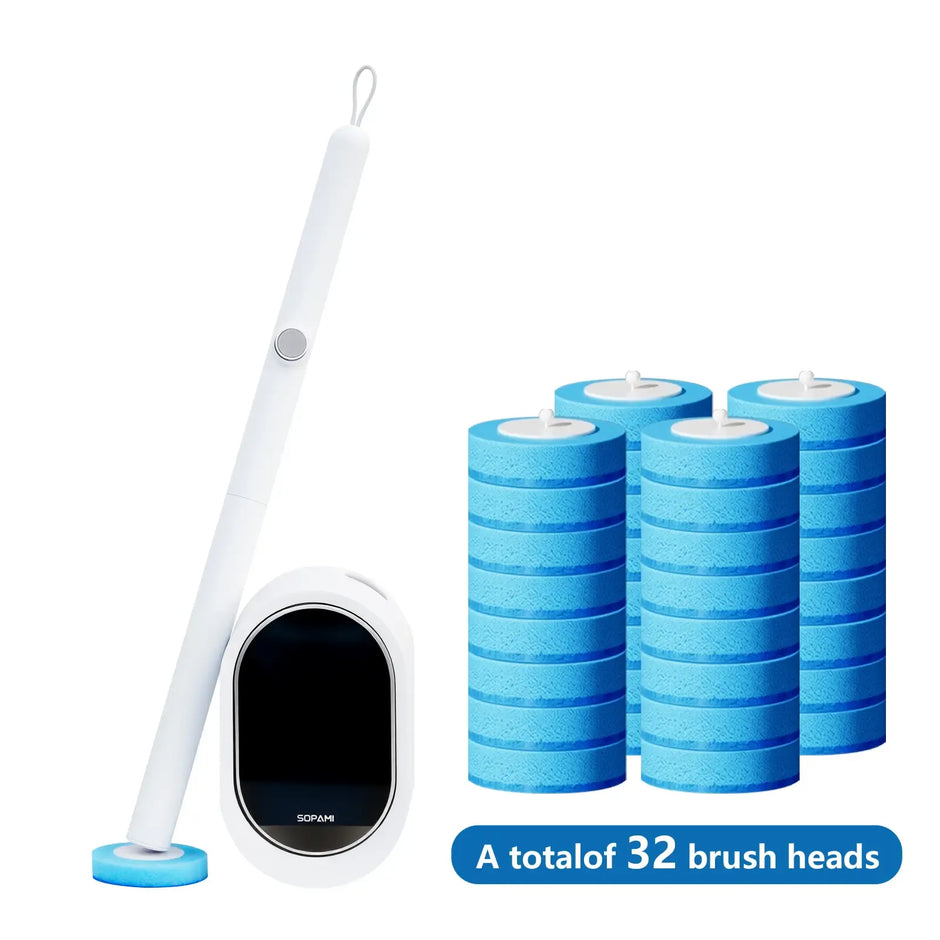 Toilet Scrubber Kit with Self-Cleaning Disposable Pads – No Pre-Rinse, No Mess, No Odor , Simplifies Bathroom Hygiene