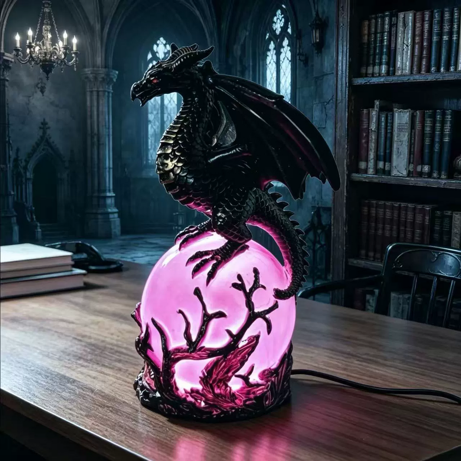 🔥Halloween Promotion - Gothic Dragon LED Crystal Ball Lamp for Dark Aesthetic Decor🐉