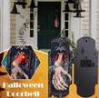 👻Halloween Hanging Doorbell Touch/Motion Activated Skeleton Hand Door Bell with Red Light Scary Sound Haunted House Decoration