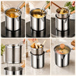 🔥🍟 Personal Mini Deep Fryer Set – Stainless Steel Pot with Lift-Out Draining Basket & Food Tongs