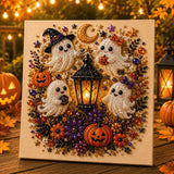Spooky Cute Ghost Pearl Diamond Painting Kit – 8" x 8" Halloween DIY Wall Art & Craft Gift