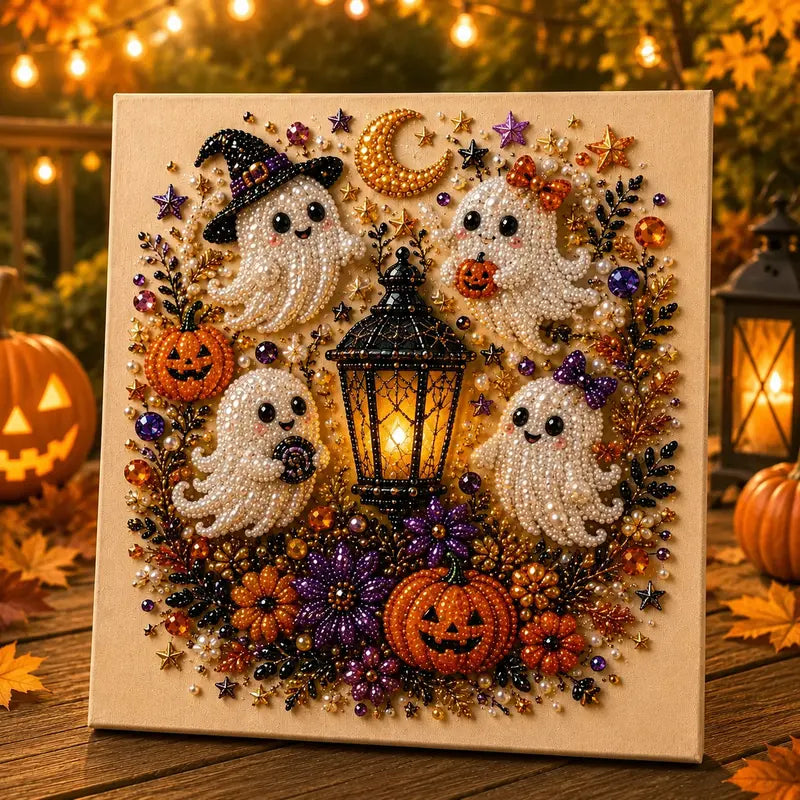 Spooky Cute Ghost Pearl Diamond Painting Kit – 8