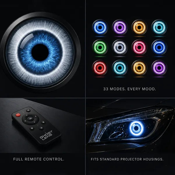 Ghost Lens 3D Iris Projector Light – 33 Mode RGB Devil Eye