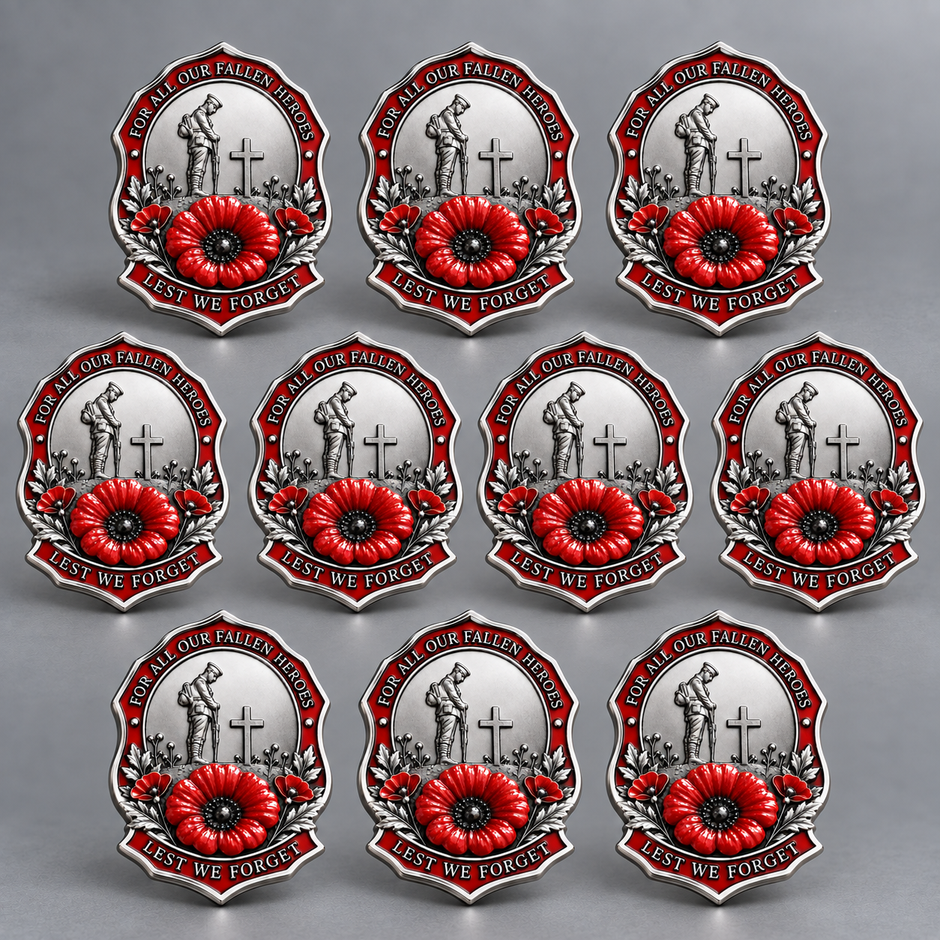 Limited Edition Red Poppy Remembrance Brooch – For All Our Fallen Heroes