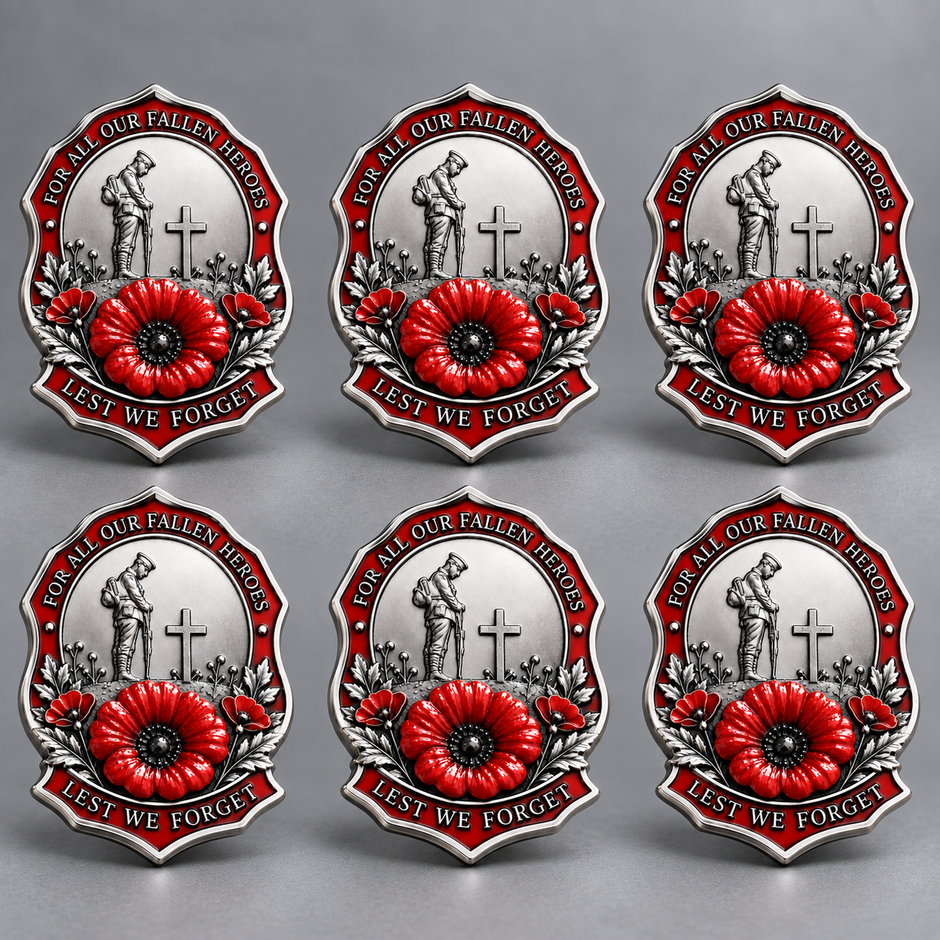 Limited Edition Red Poppy Remembrance Brooch – For All Our Fallen Heroes