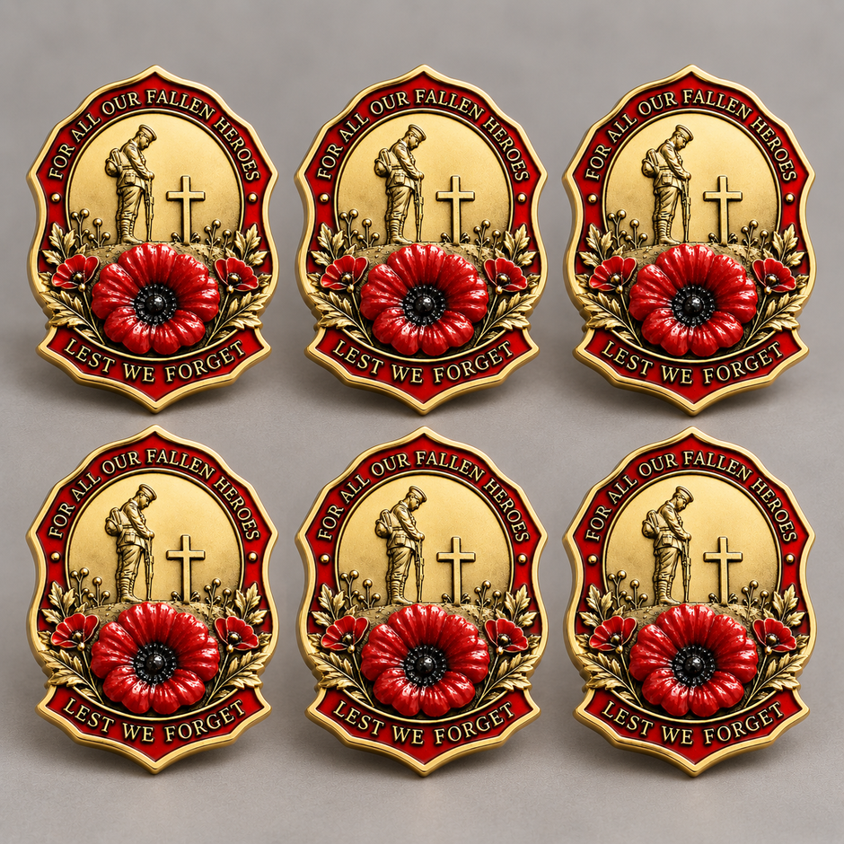 Limited Edition Red Poppy Remembrance Brooch – For All Our Fallen Heroes