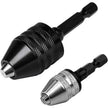 2-Piece Keyless Drill Chuck Adapter Set – 1/4′′ Hex Quick Change (0.3-8mm) for Impact Drivers & Power Tools
