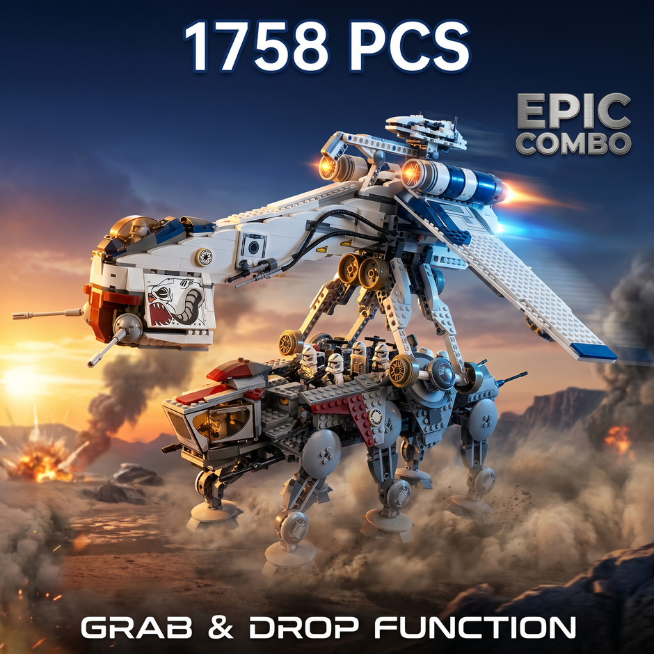 Galactic Republic Dropship & AT-OT Building Kit - 1758PCS Epic Edition