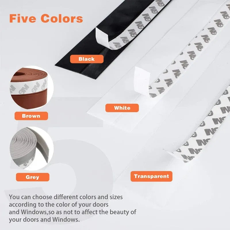 16.4Ft Door Weather Stripping🏅Adhesive Draft Stopper Seal Strip for Doors, Windows & Shower Doors