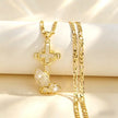 Cross & Prayer Hands Pendant Necklace