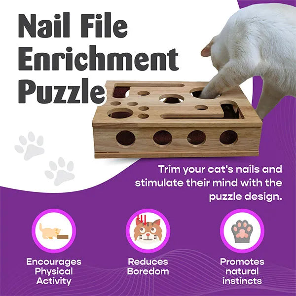 Now 49%OFF 🎁Cat Scratch Puzzle Enrichment Box: Stress Free Alternative to Clippers and Grinders