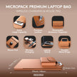 Laptop Sleeve with Wireless Charging Built-in Detachable Leather Organizer Bag