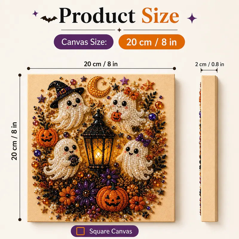 Spooky Cute Ghost Pearl Diamond Painting Kit – 8