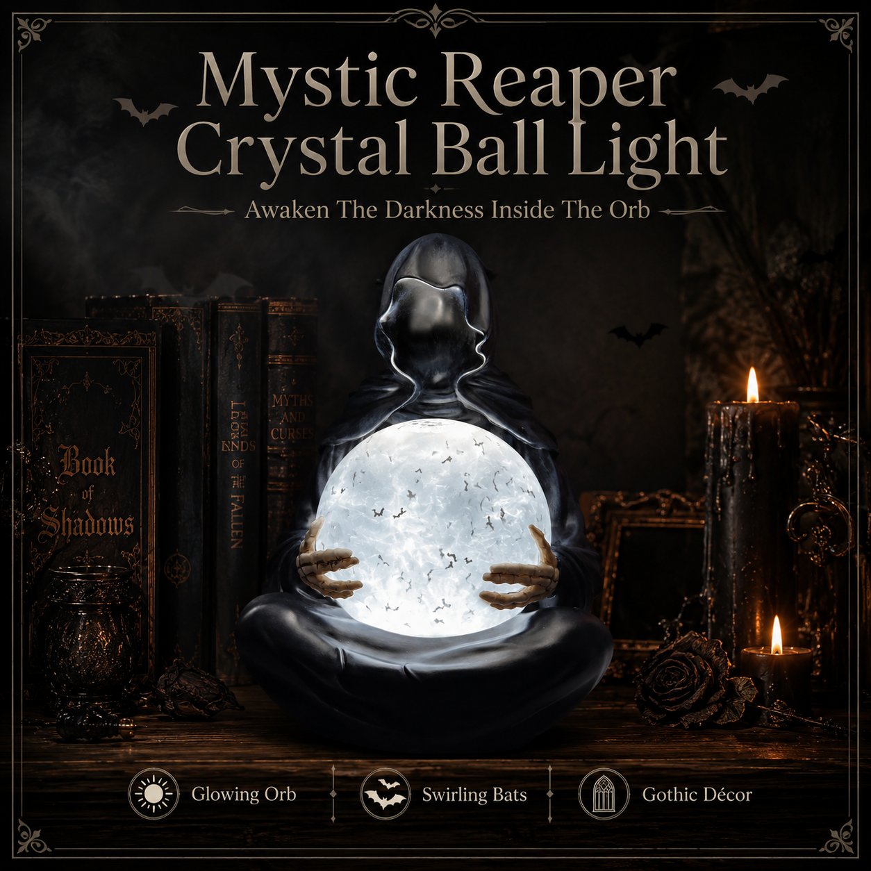 🔥Halloween Promotion - Mystic Reaper Crystal Ball Light💀