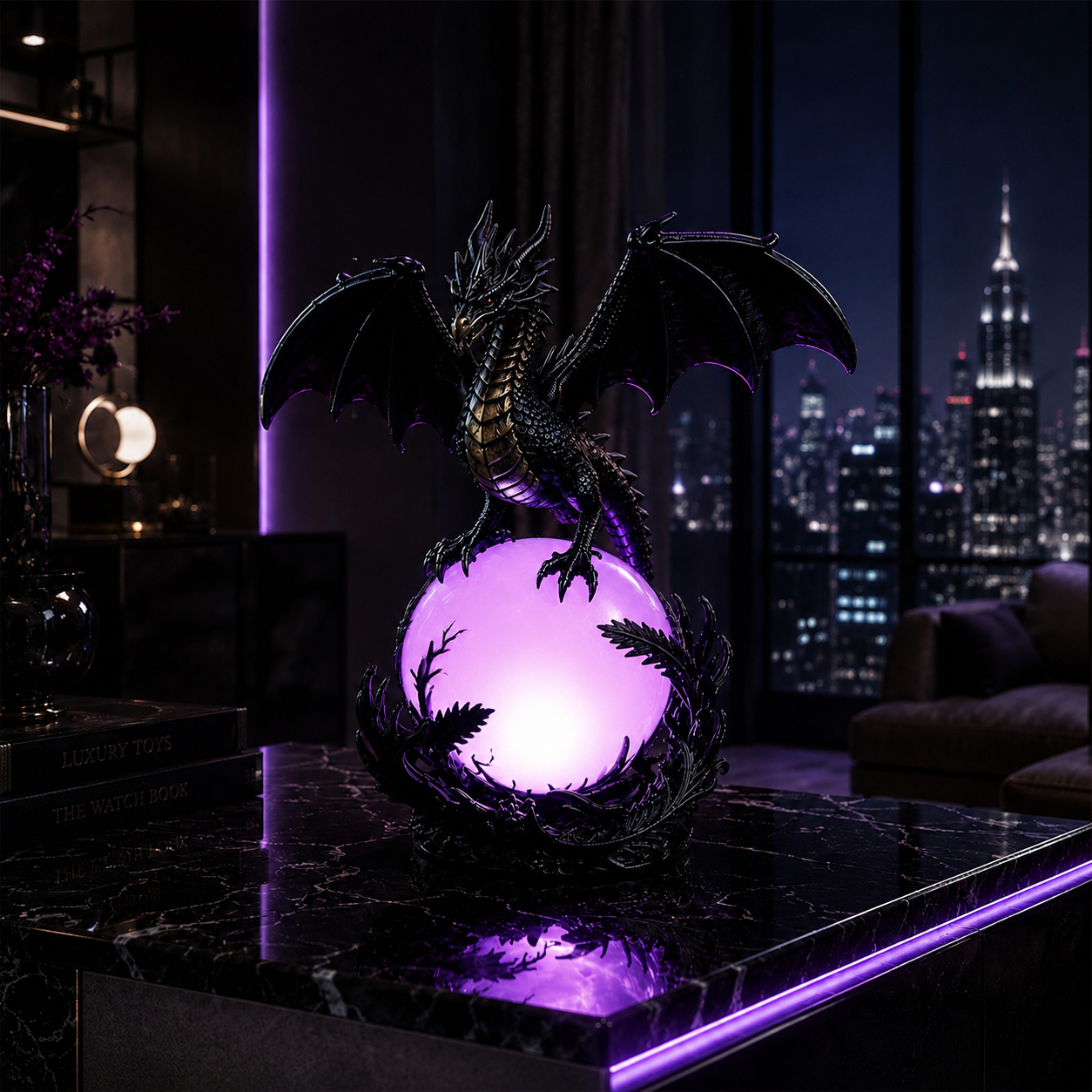 🔥Halloween Promotion - Gothic Dragon LED Crystal Ball Lamp for Dark Aesthetic Decor🐉