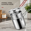 🔥🍟 Personal Mini Deep Fryer Set – Stainless Steel Pot with Lift-Out Draining Basket & Food Tongs