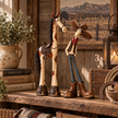 Whimsical Western Cowboy & Horse Figurine Duo 🤠🐴
