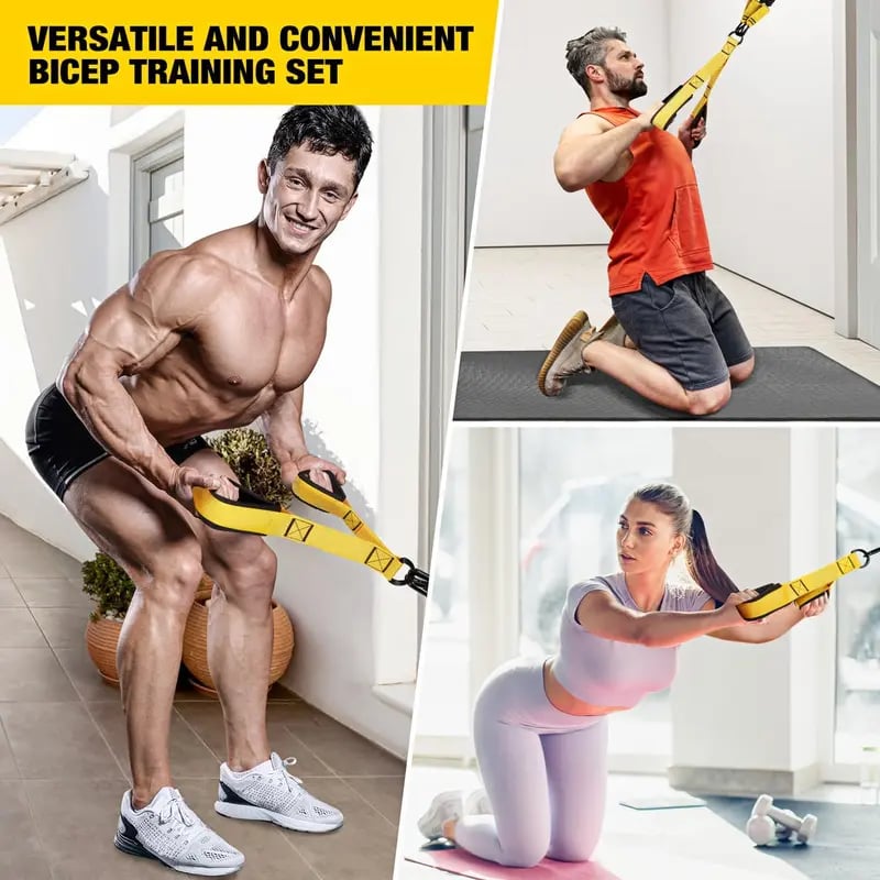 🔥💪 225LBS Heavy Duty Cable Resistance Band Home Gym Training Set