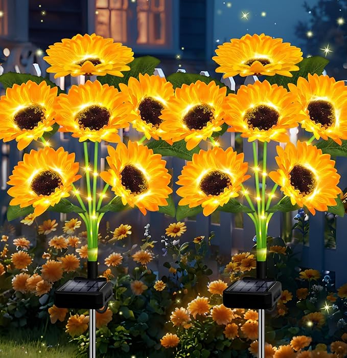 🔥Hot Sale 49% off🌟🌻 Solar Powered LED Sunflower Garden Lights Set