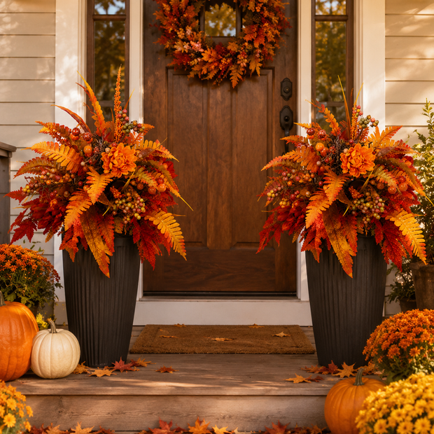 🍂Autumn Harvest Floral Garden Stake Arrangement
