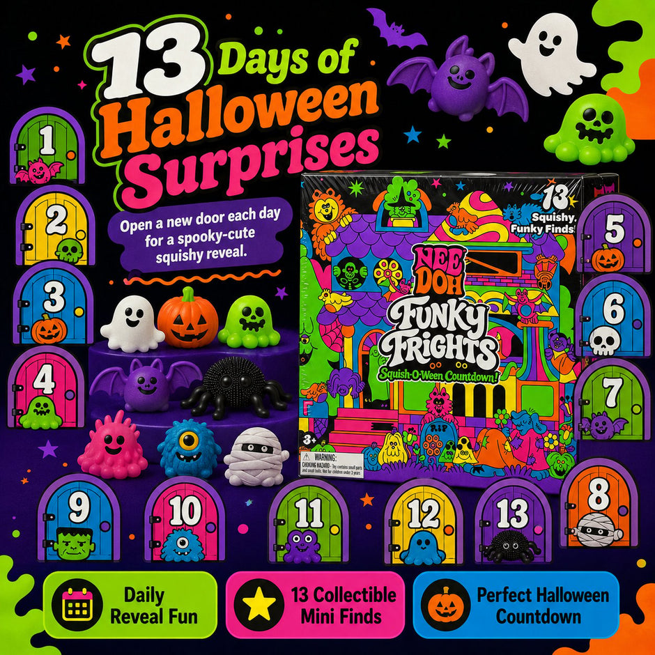 🔥LAST DAY 50% OFF - 🎃NeeDoh Funky Frights Squish-O-Ween Countdown | 13 Days Halloween Surprise Squishy Toy Calendar