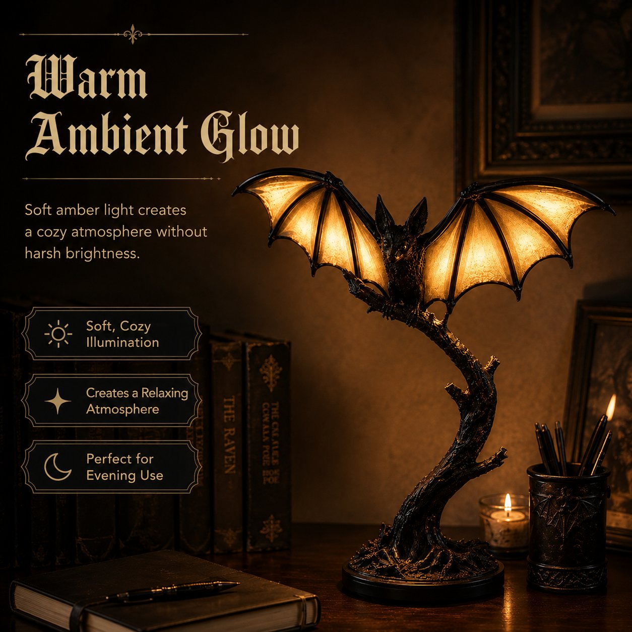 🔥Halloween Promotion - Lichtgevende vleermuis-tafellamp 🦇