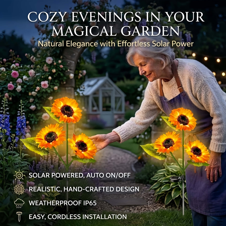 🌻Sunflower Solar Powered Lights for Garden（2PCS)