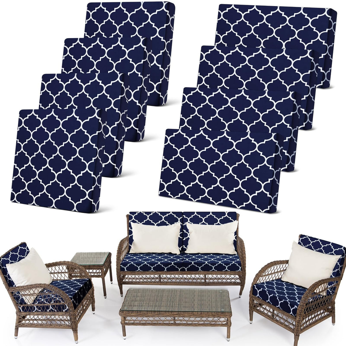 🛋️ Waterproof Outdoor Patio Sofa Cushion Covers 🔥