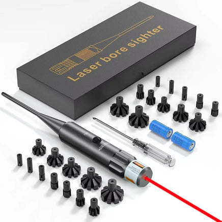 Laser Bore Sight Kit for .17to12GA Caliber, Laser Boresighter Kit with 12 Multiple Caliber Adapters