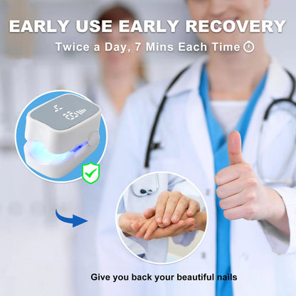 Nail Fungus Treatment LED Laser Device for Onychomycosis with USB Charging, 905nm Infrared and 470nm Blue Light for Professional Nail Care