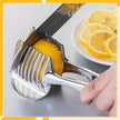 Creative Kitchen Slice Cutting Tool, Food‑Grade Aluminum Alloy Hand‑Held Slicer, Quick Slicing Holder for Lemon, Tomato, Onion & Soft Fruits Vegetables