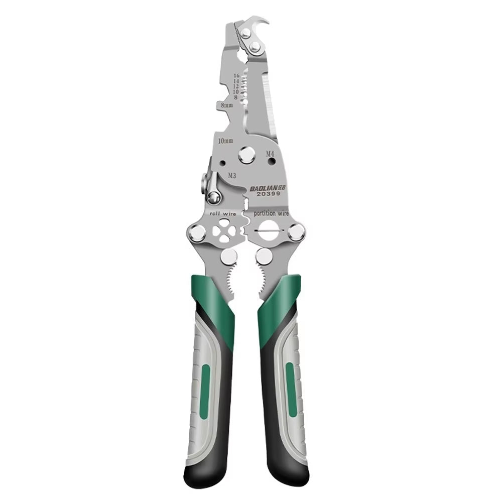 18 in 1 Foldable Wire Stripper with Pulley Design Multi-Function Electrician Tool for Wire Splitting Winding Crimping Cutting
