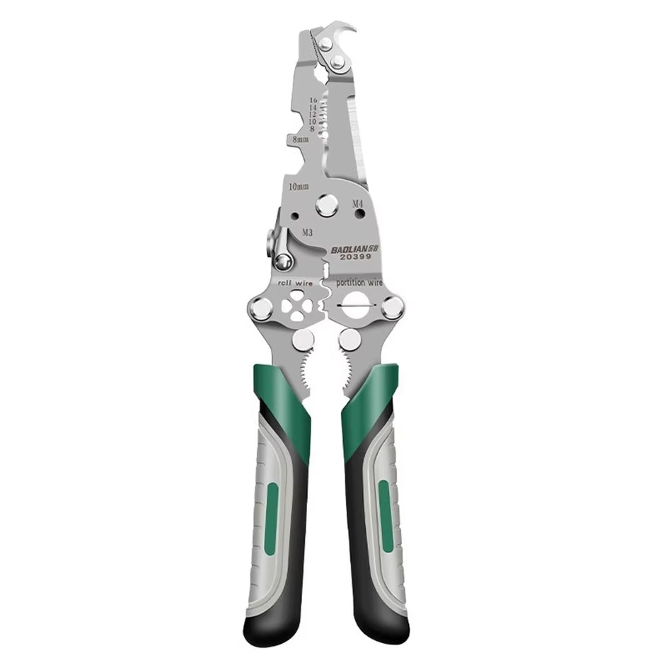 18 in 1 Foldable Wire Stripper with Pulley Design Multi-Function Electrician Tool for Wire Splitting Winding Crimping Cutting