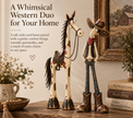 Whimsical Western Cowboy & Horse Figurine Duo 🤠🐴