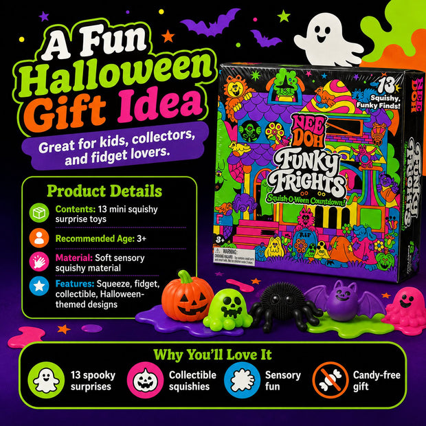 NeeDoh Funky Frights Squish-O-Ween Countdown – 13-Day Halloween Squishy Toy Calendar