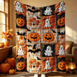 🎃🔥Halloween Pumpkin & Bat Flannel Throw Blanket, Soft Lightweight Cozy Blanket for Sofa & Bed