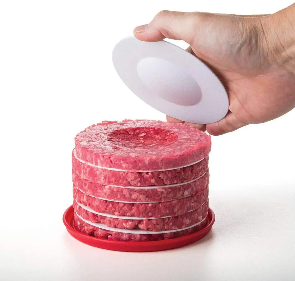 Perfect Burger Press Set – Press & Store Up to 6 Burgers, Non-Skid Base, Non-Stick Coating