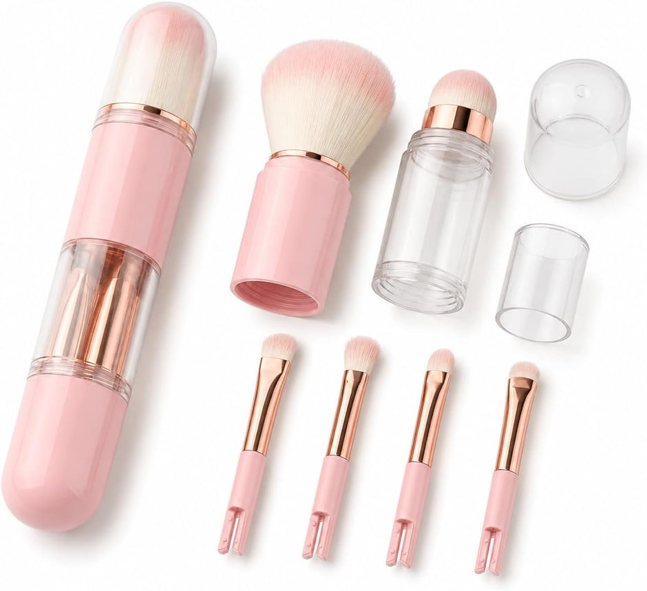 6-in-1 Portable Makeup Brush Set – Beauty Essentials On the Go