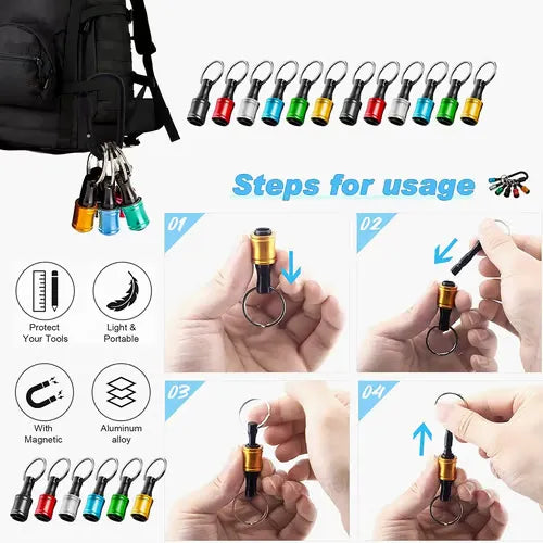 1/4" Hex Quick Release Drill Bit Holder Keychain!