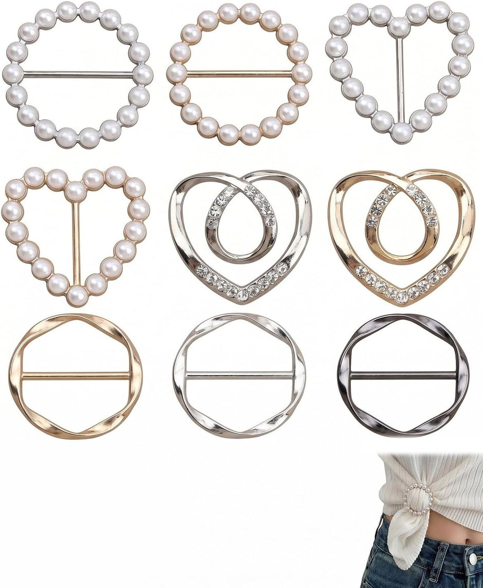 ✨ 9-Piece Shirt & Scarf Clip Set – Effortless Everyday Style