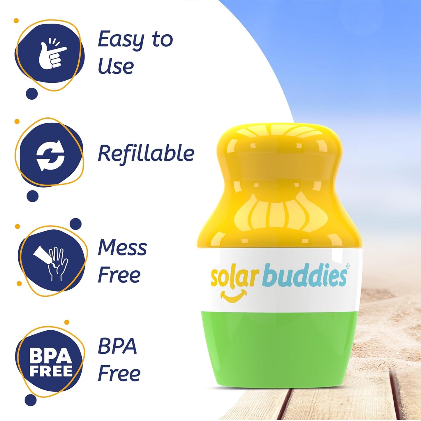 Sunscreen Applicator - Refillable Roll on Sponge Sunscreen & Lotion Applicator